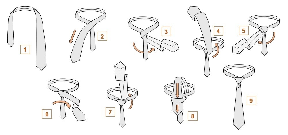 Как правильно вязать галстук пошагово